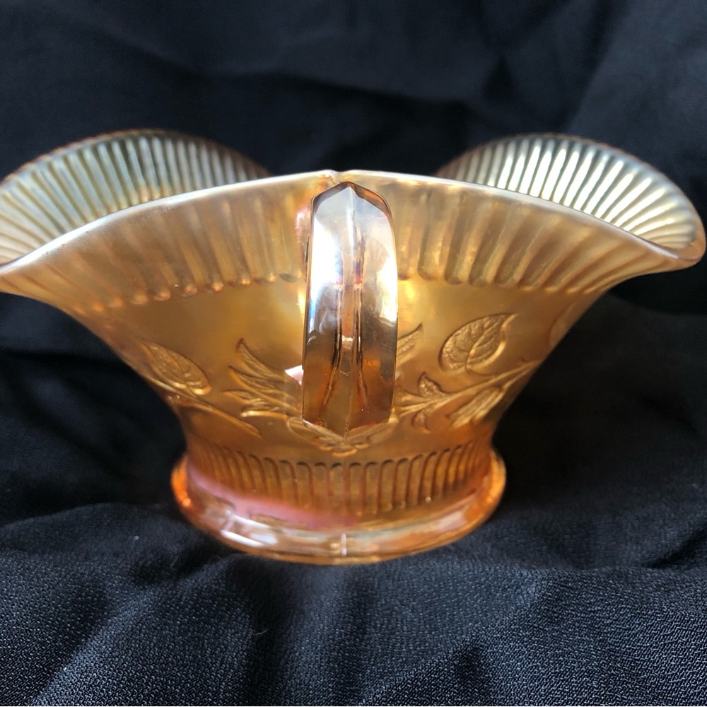 Carnival glass Dugan marigold windflower nappy - Picture 3 of 8